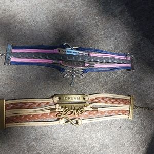 Leather wrist wrap bracelets